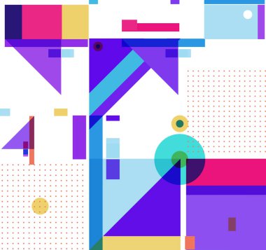 Yeni Yıl 2021 renkli geometrik poster tasarımı şablonu