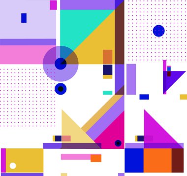 Yeni Yıl 2021 renkli geometrik poster tasarımı şablonu