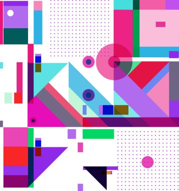 Yeni Yıl 2021 renkli geometrik poster tasarımı şablonu