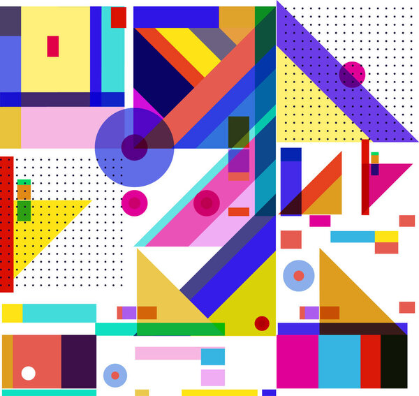 New Year 2021 colorful geometric poster design template