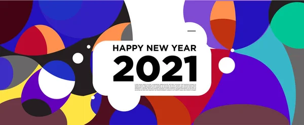 Felice Anno Nuovo 2021 Bandiera Auguri Sfondo Colorato Celebrazione — Vettoriale Stock