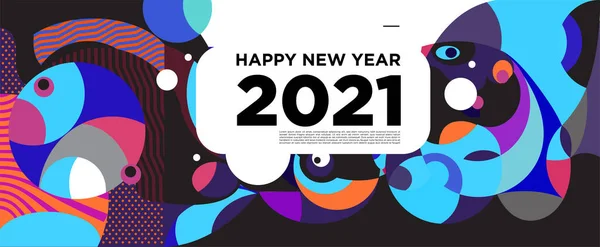 Šťastný Nový Rok 2021 Pozdrav Karty Banner Barevné Pozadí Pro — Stockový vektor