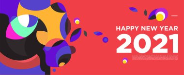 Yeni yılınız kutlu olsun. Kutlama kartı afişi için renkli bir arkaplan.