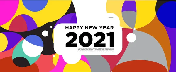 Felice Anno Nuovo 2021 Bandiera Auguri Sfondo Colorato Celebrazione — Vettoriale Stock