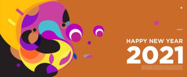 Yeni yılınız kutlu olsun. Kutlama kartı afişi için renkli bir arkaplan.