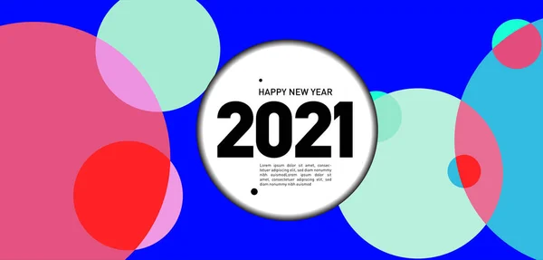 快乐的2021年新年贺卡 色彩斑斓的矢量插图小册子 — 图库矢量图片