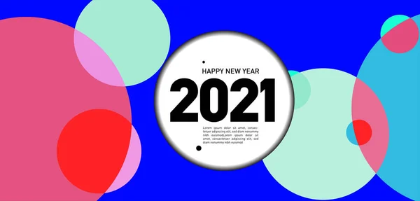 快乐的2021年新年贺卡 色彩斑斓的矢量插图小册子 — 图库矢量图片