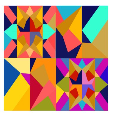 Kaynak için vektör renkli geometrik ve eğri arkaplan deseni