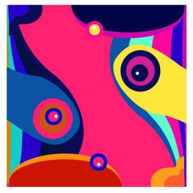 Kaynak için vektör renkli geometrik ve eğri arkaplan deseni