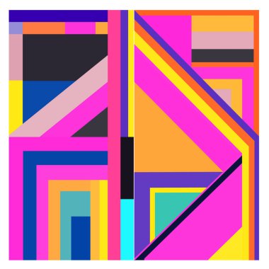 Kaynak için vektör renkli geometrik ve eğri arkaplan deseni