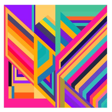 Kaynak için vektör renkli geometrik ve eğri arkaplan deseni