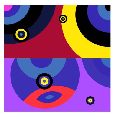 Kaynak için vektör renkli geometrik ve eğri arkaplan deseni