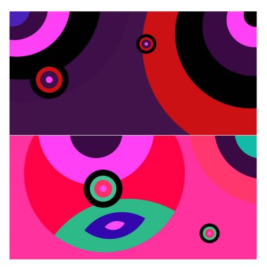 Kaynak için vektör renkli geometrik ve eğri arkaplan deseni