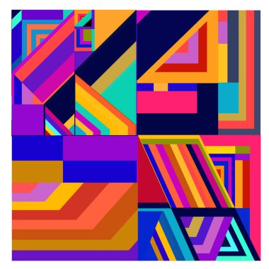 Kaynak için vektör renkli geometrik ve eğri arkaplan deseni