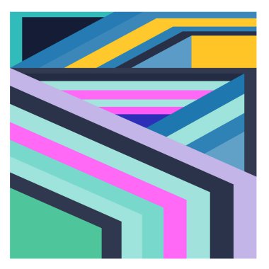 Kaynak için vektör renkli geometrik ve eğri arkaplan deseni