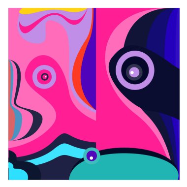 Kaynak için vektör renkli geometrik ve eğri arkaplan deseni