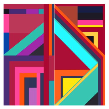 Kaynak için vektör renkli geometrik ve eğri arkaplan deseni