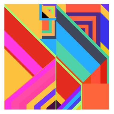 Kaynak için vektör renkli geometrik ve eğri arkaplan deseni