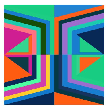 Kaynak için vektör renkli geometrik ve eğri arkaplan deseni