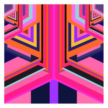 Kaynak için vektör renkli geometrik ve eğri arkaplan deseni