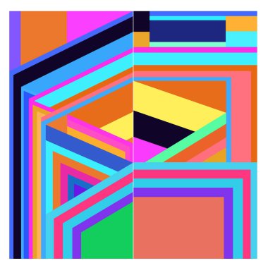 Kaynak için vektör renkli geometrik ve eğri arkaplan deseni