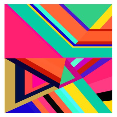 Kaynak için vektör renkli geometrik ve eğri arkaplan deseni