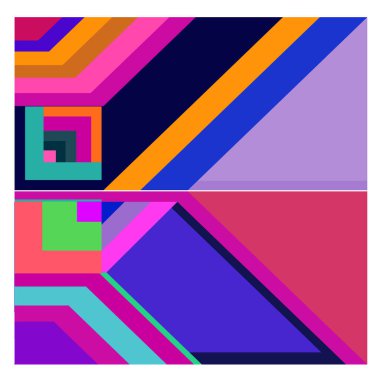 Kaynak için vektör renkli geometrik ve eğri arkaplan deseni