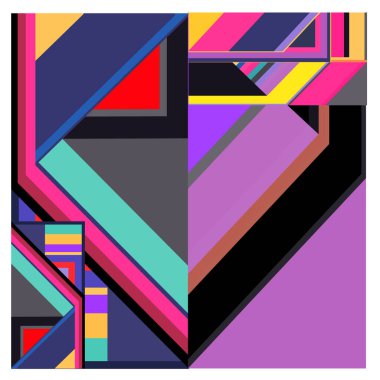 Kaynak için vektör renkli geometrik ve eğri arkaplan deseni