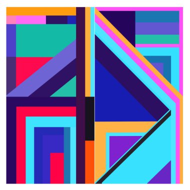 Kaynak için vektör renkli geometrik ve eğri arkaplan deseni