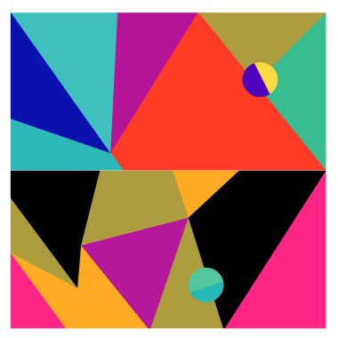 Kaynak için vektör renkli geometrik ve eğri arkaplan deseni