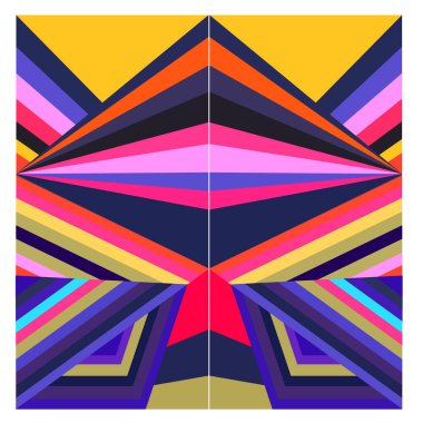 Kaynak için vektör renkli geometrik ve eğri arkaplan deseni