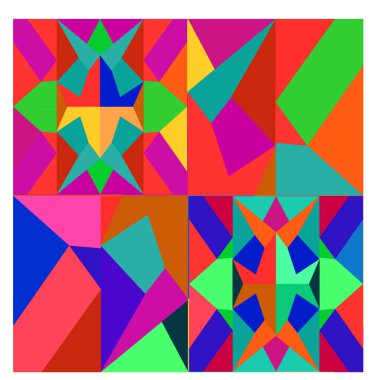 Kaynak için vektör renkli geometrik ve eğri arkaplan deseni