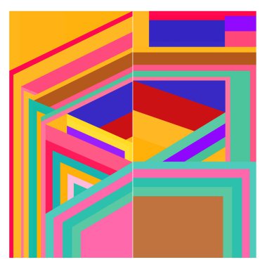 Kaynak için vektör renkli geometrik ve eğri arkaplan deseni