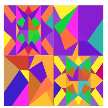 Kaynak için vektör renkli geometrik ve eğri arkaplan deseni