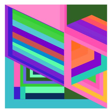 Kaynak için vektör renkli geometrik ve eğri arkaplan deseni