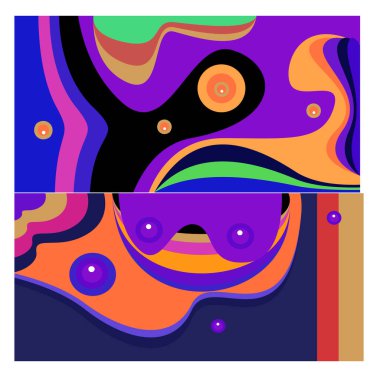 Kaynak için vektör renkli geometrik ve eğri arkaplan deseni