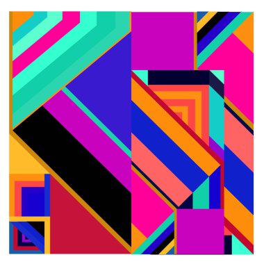 Kaynak için vektör renkli geometrik ve eğri arkaplan deseni