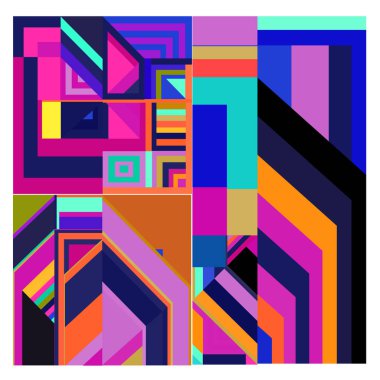 Kaynak için vektör renkli geometrik ve eğri arkaplan deseni