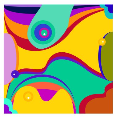 Kaynak için vektör renkli geometrik ve eğri arkaplan deseni