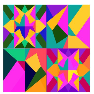 Kaynak için vektör renkli geometrik ve eğri arkaplan deseni