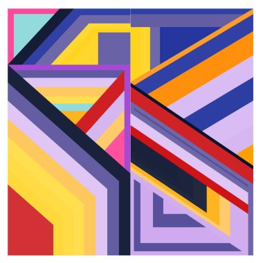 Kaynak için vektör renkli geometrik ve eğri arkaplan deseni