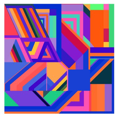 Kaynak için vektör renkli geometrik ve eğri arkaplan deseni