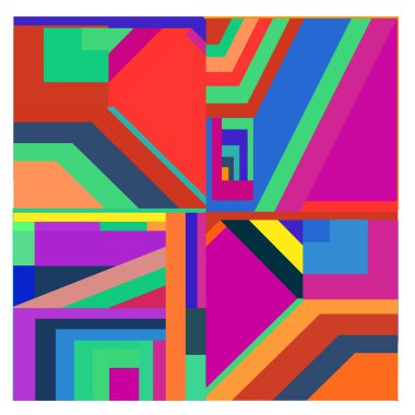 Kaynak için vektör renkli geometrik ve eğri arkaplan deseni