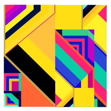 Kaynak için vektör renkli geometrik ve eğri arkaplan deseni