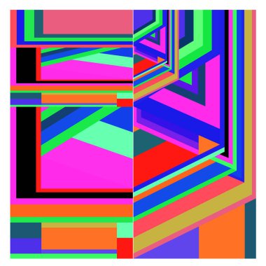 Kaynak için vektör renkli geometrik ve eğri arkaplan deseni