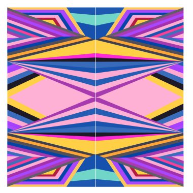 Kaynak için vektör renkli geometrik ve eğri arkaplan deseni