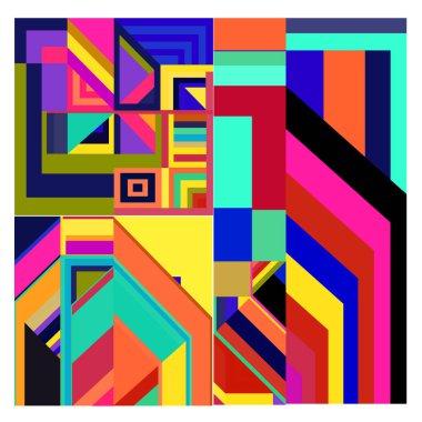 Kaynak için vektör renkli geometrik ve eğri arkaplan deseni