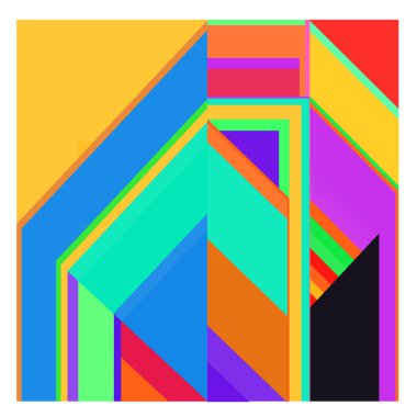 Kaynak için vektör renkli geometrik ve eğri arkaplan deseni