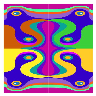 Kaynak için vektör renkli geometrik ve eğri arkaplan deseni