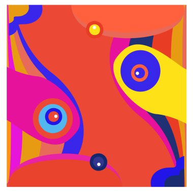 Kaynak için vektör renkli geometrik ve eğri arkaplan deseni